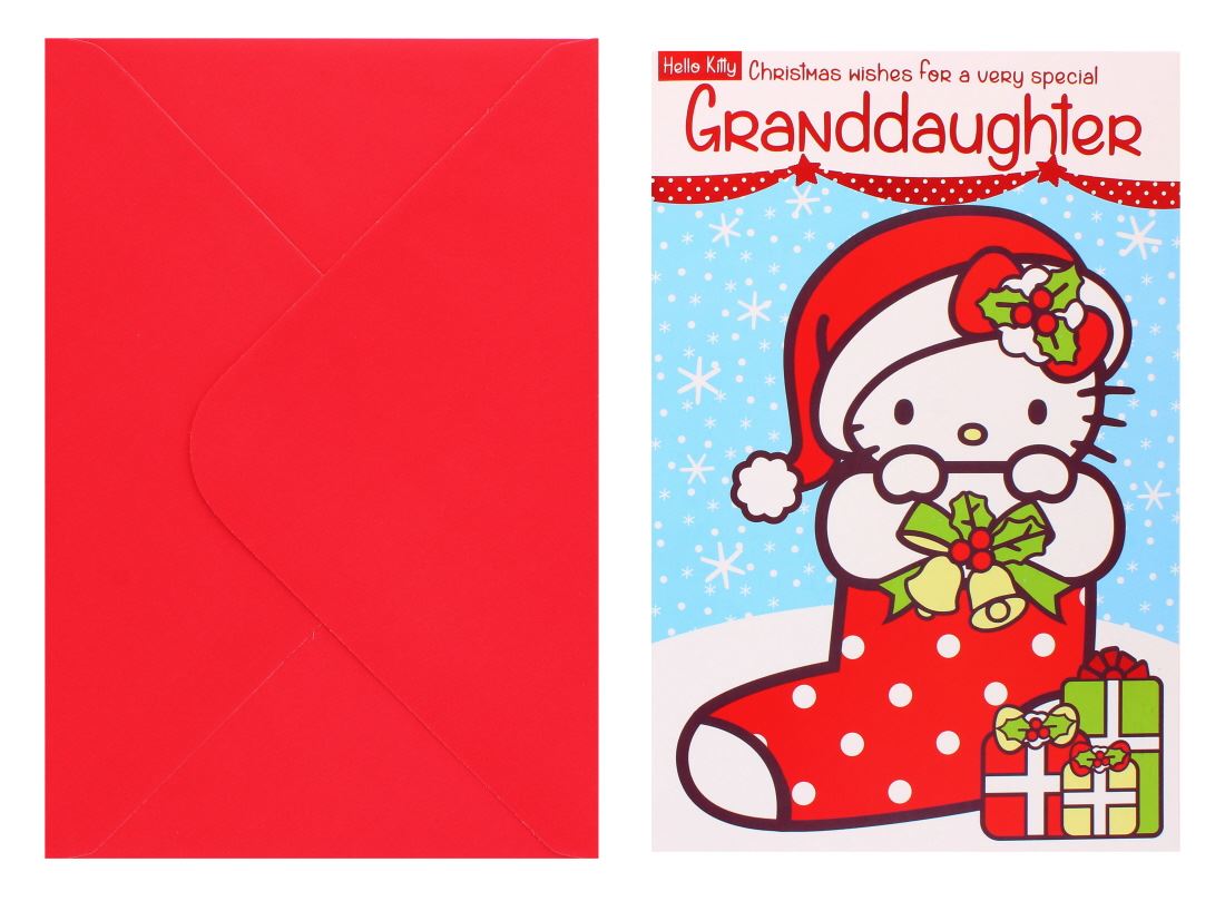 HELLO KITTY GRANDDAUGHTER XMAS CARD