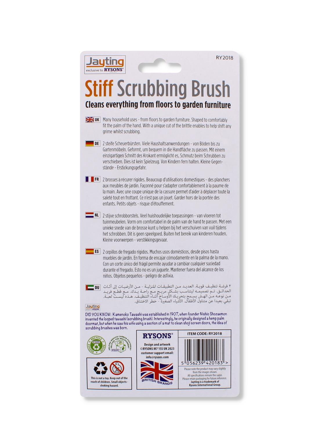 2PC ASSORTED  JAYTING STIFF SCRUBBING BRUSH
