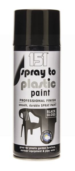 400ML SPRAY TO PLASTIC PAINT W/ BLACK GLOSS