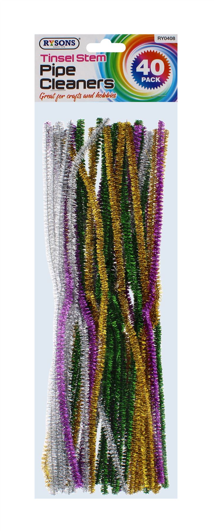 40PC TINSEL PIPE CLEANERS CRAFT