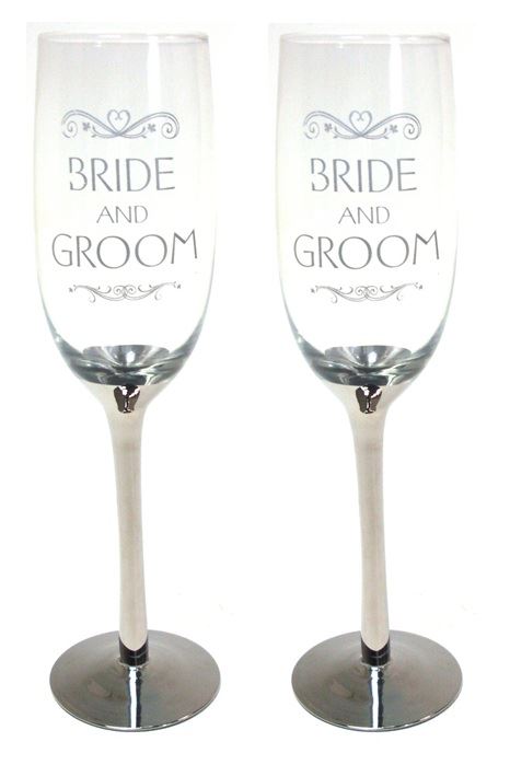 BRIDE & GROOM GLASS