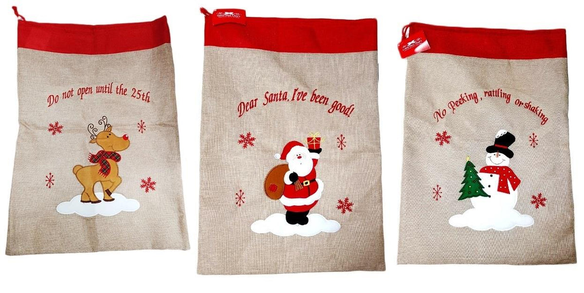 CHRISTMAS CRAFT SACK RED/NATURAL