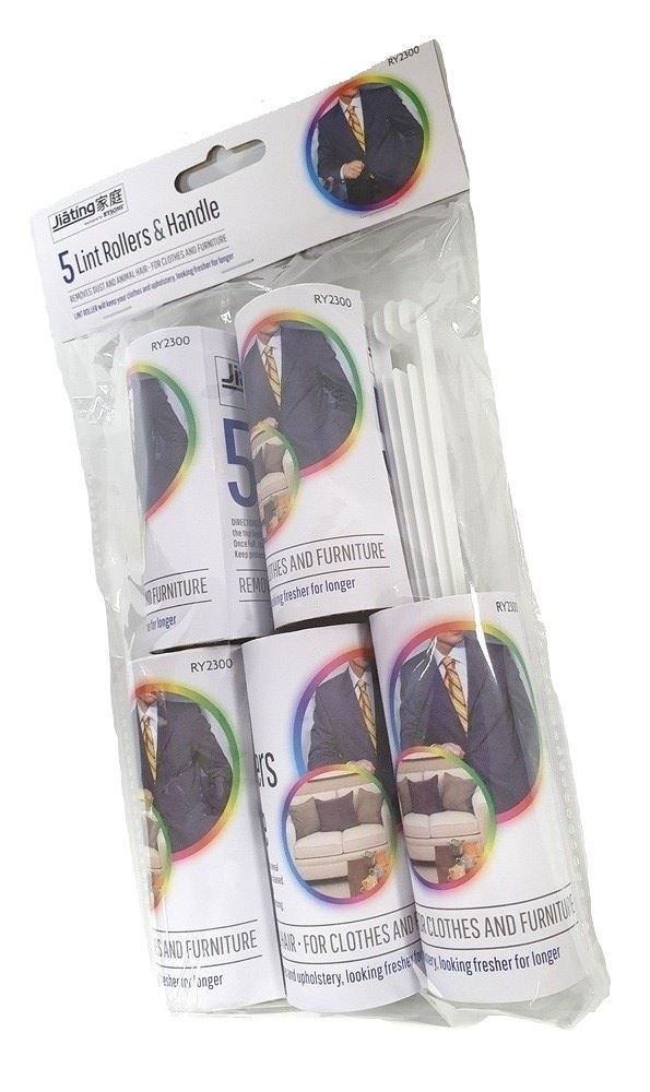 3PK LINT ROLLERS & HANDLE