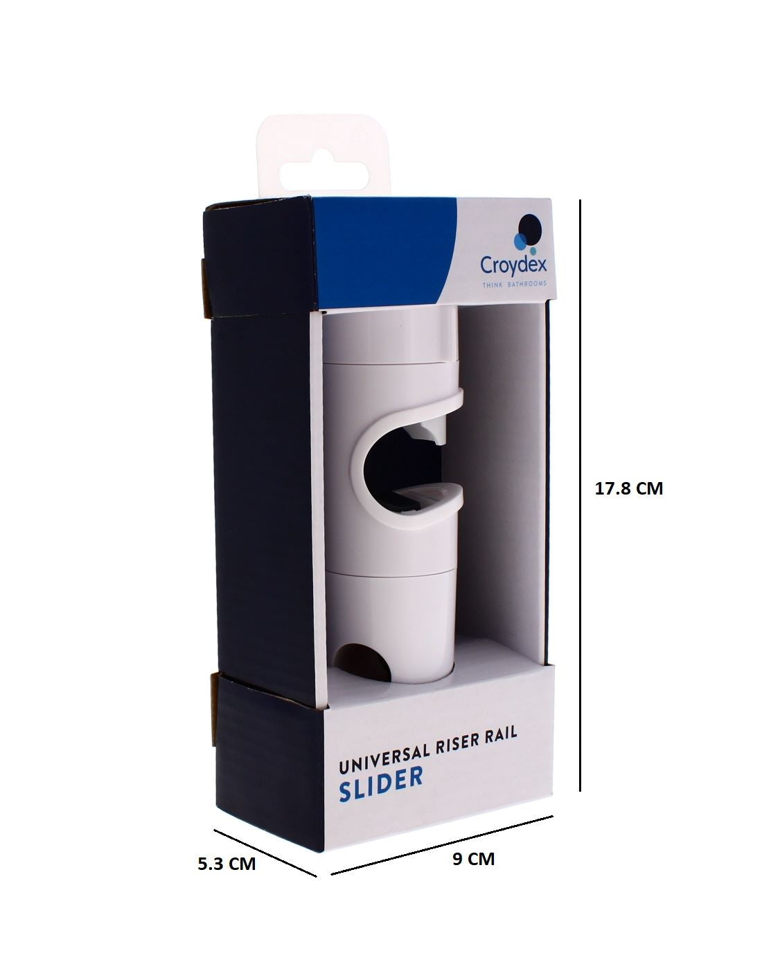 WHITE UNIVERSAL RAIL SLIDER CROYDEX