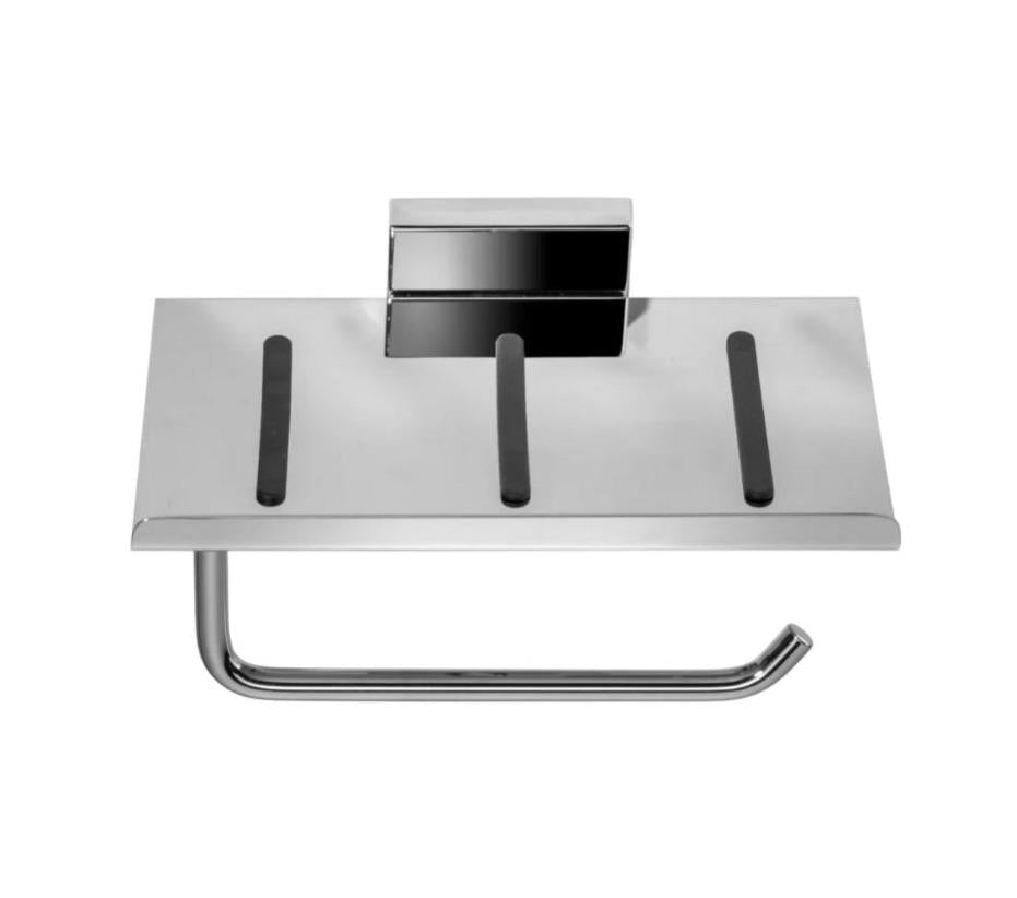 TOILET ROLL HOLDER W/ ANTI-SLIP SHELF