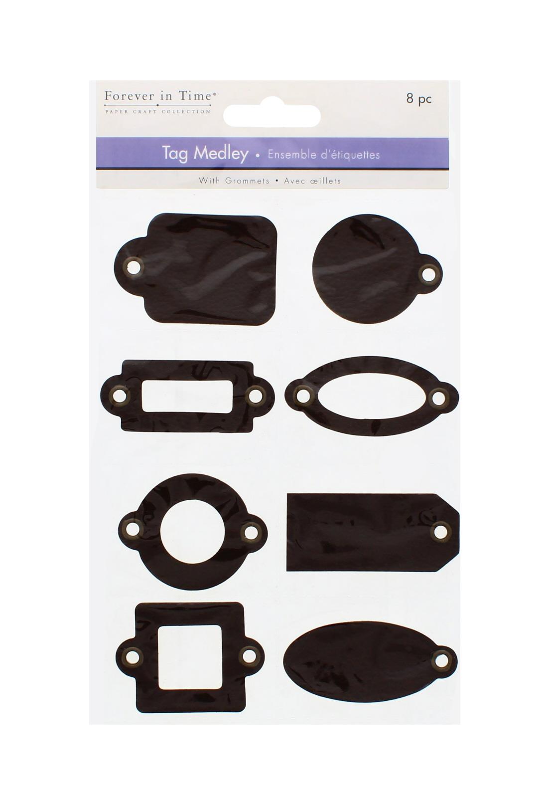 8 PC TAG MEDLEY LEATHER-LOOK