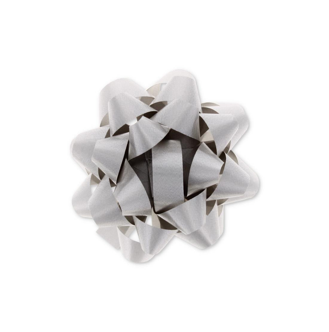 SILVER MATT SHINE GIFT BOW 6.3CM