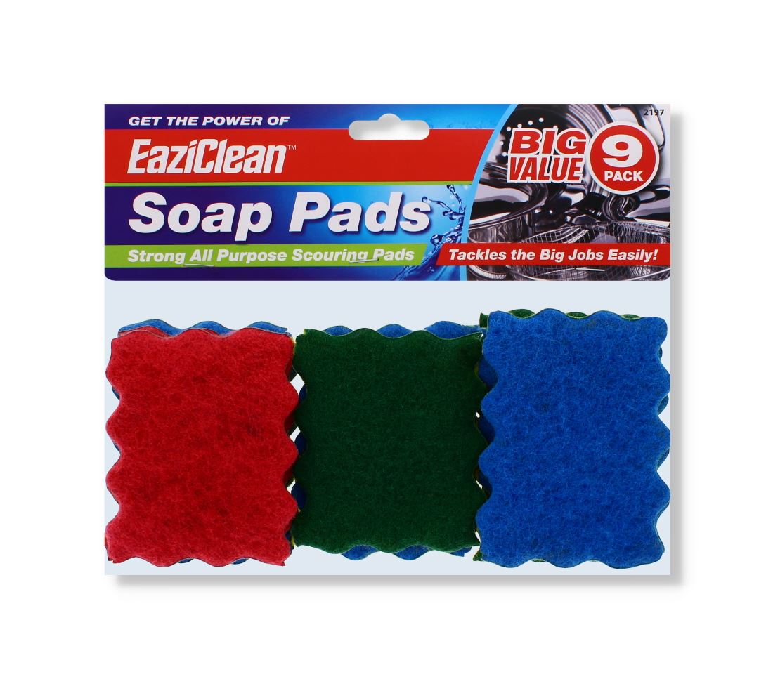 9 PC SCOURING PADS WITH FOAM