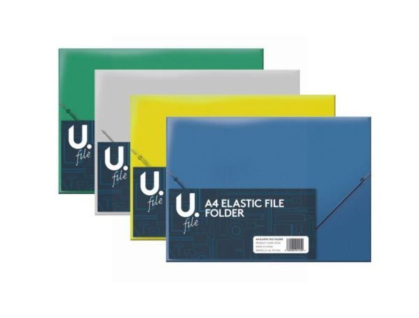 ASSORTED A4 ELASTIC FILE FOLDER