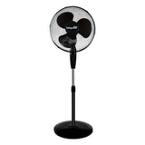 Infapower 16" Pedestal Fan | Black | Oscillating Cooling Fan | 3 Speed | Adjustable Height