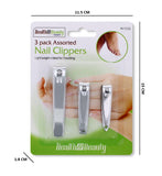 ASSORTED 3PK NAIL CLIPPERS