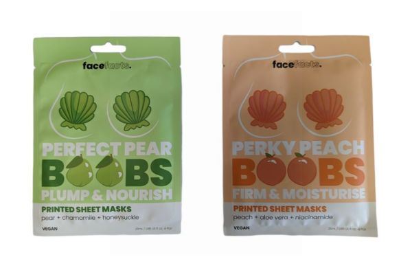 25ML-FACE FACTS PRINTED SHEET BOOB MASKS