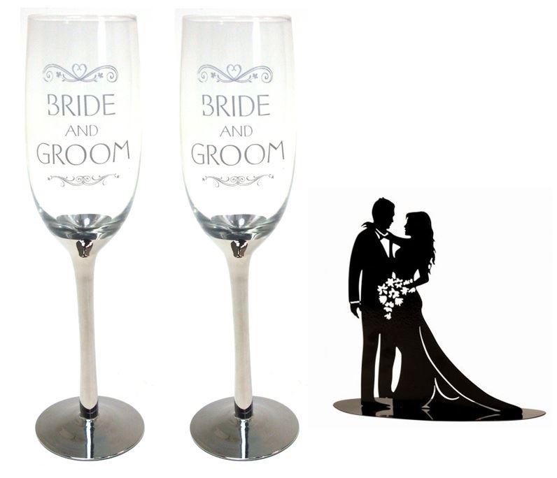 BRIDE & GROOM GLASS