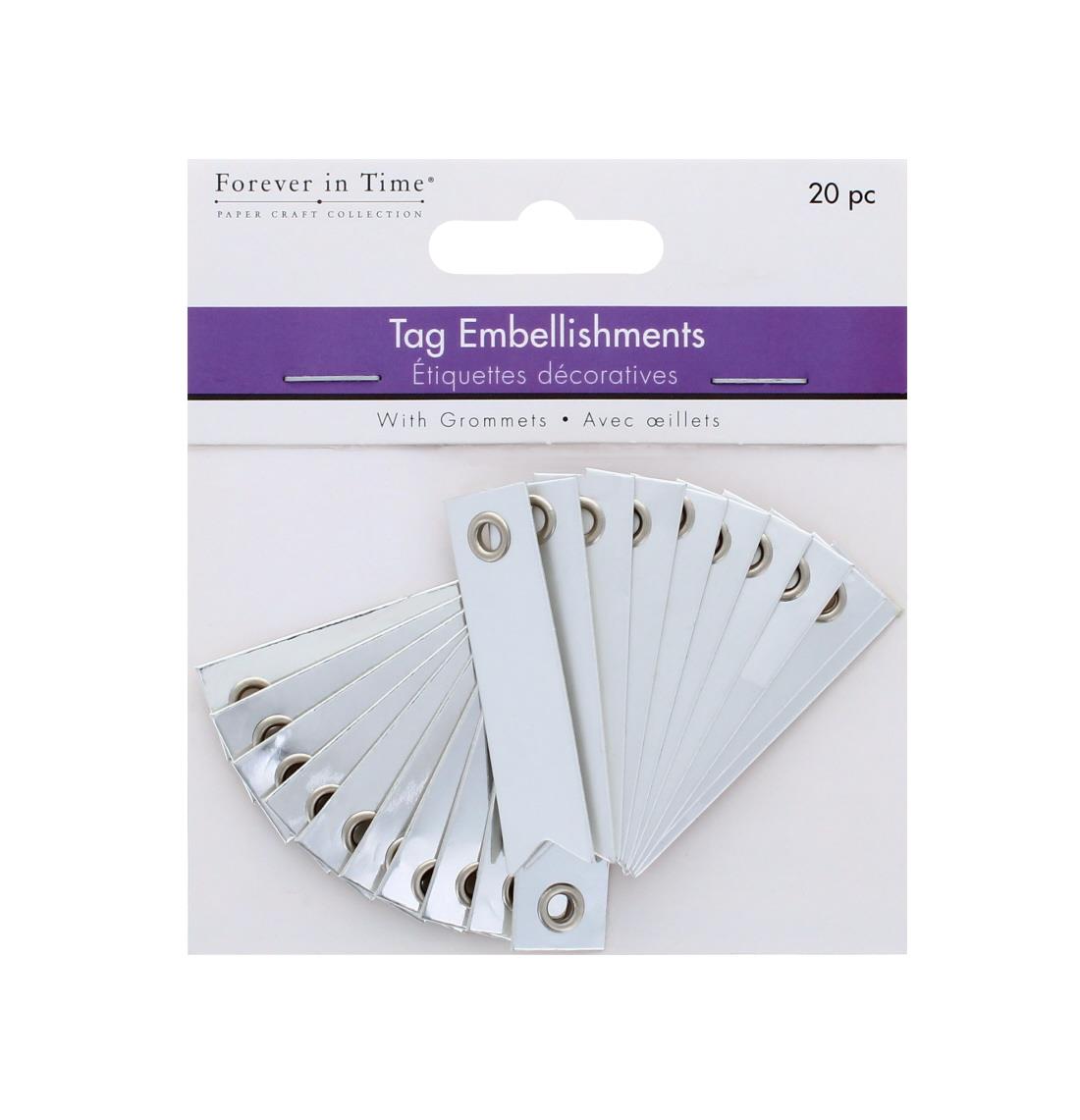 20 PC TAG EMBELLISHMENTS PLATINUM
