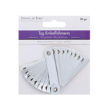 20 PC TAG EMBELLISHMENTS PLATINUM