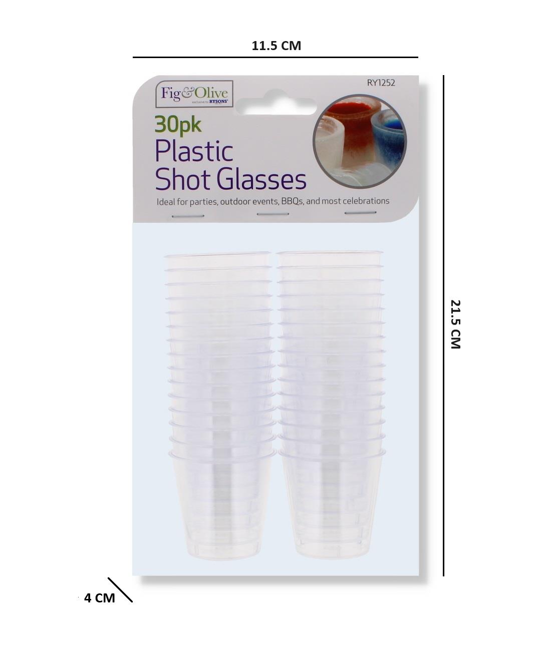 30PK PLASTIC SHOT GLASSES