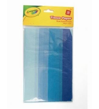 10PK ASSORTED CRAYOLA TISSUE PAPERS  40 X 35 CM