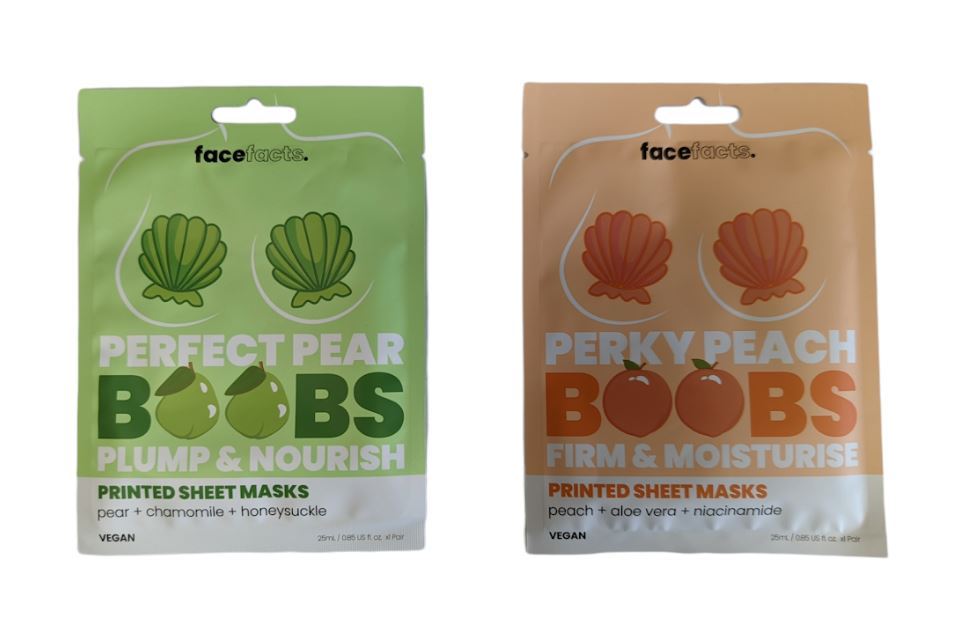 25ML-FACE FACTS PRINTED SHEET BOOB MASKS