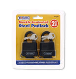 2PC HEAVY DUTY WATERPROOF PADLOCK 40MM