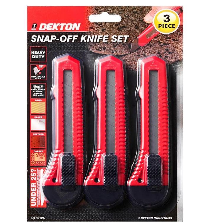 DEKTON SNAP-OFF KNIFE SET RED