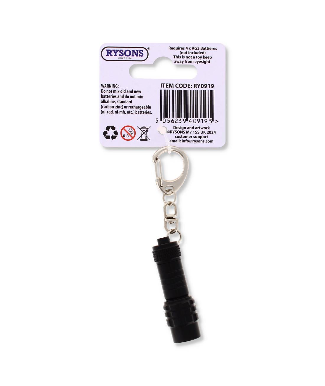 RYSONS MINI LED FLASHLIGHT WITH KEYCHAIN