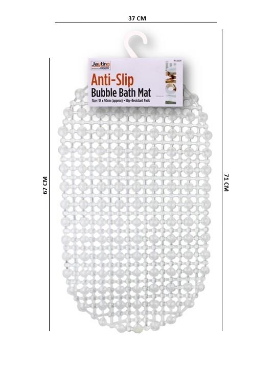 ANTI-SLIP BUBBLE BATH MAT CLEAR  37X 67CM