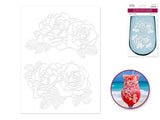 ETCHING EFFECT STICKERS ROSE BOUQUET