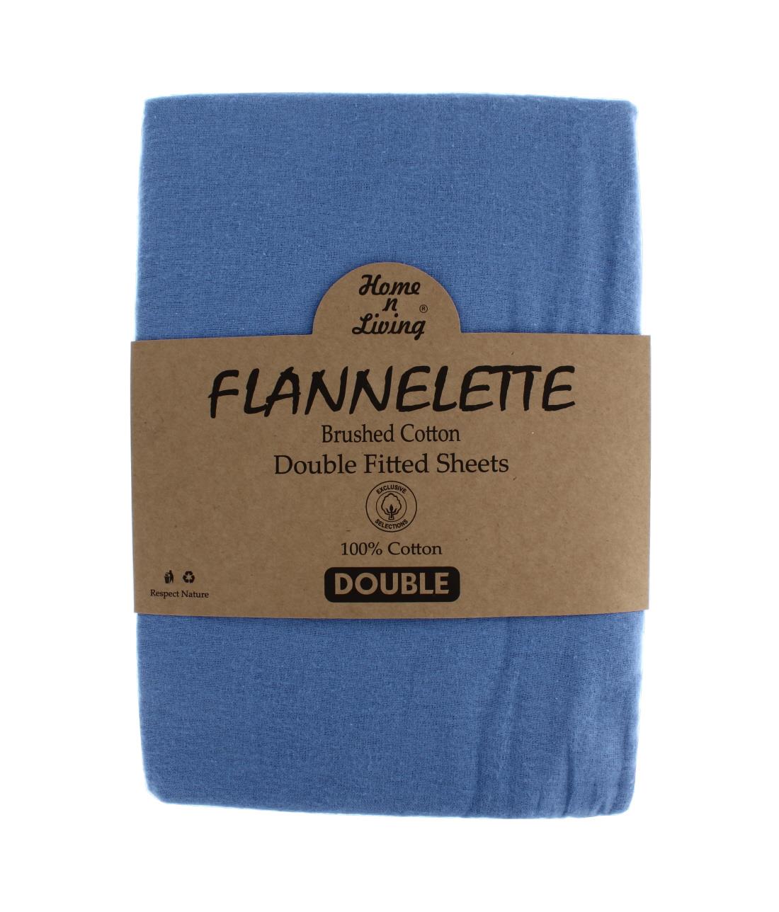FITTED DOUBLE FLANNELETTE BLUE