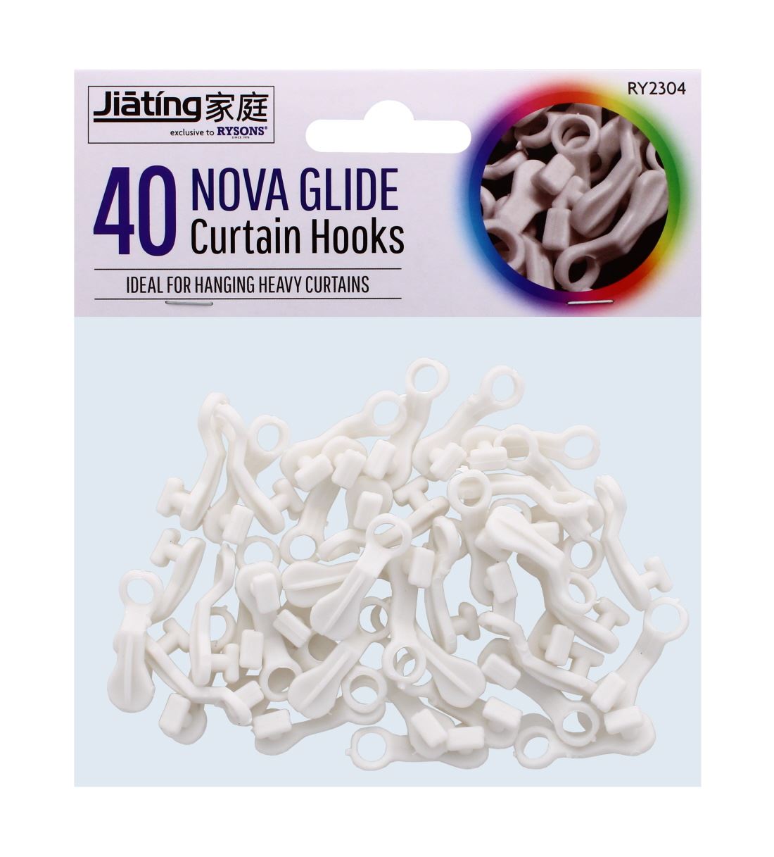 40 PK CURTAIN HOOKS-NOVA GLIDE