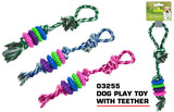 PET BUDDIES DOG  PULL & TUGROPE TOY WITH TEETHER 37CM X 6CM