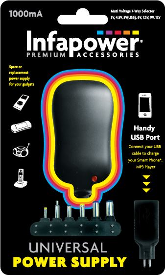 Infapower 1000mA Universal Power Supply