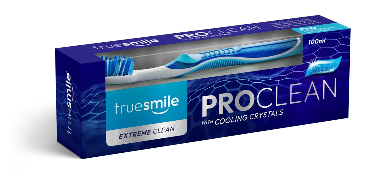 TRUE SMILE PROCLEAN TOOTHPASTE WITH COOLING CRYSTALS 100ML (PRO TOOTHBRUSH INCLUDED)