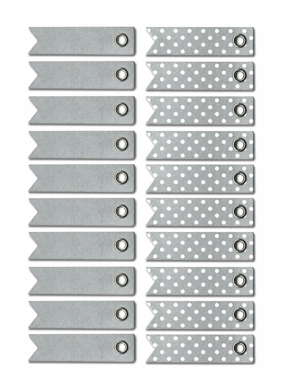 20 PC TAG EMBELLISHMENTS SILVER COMBO