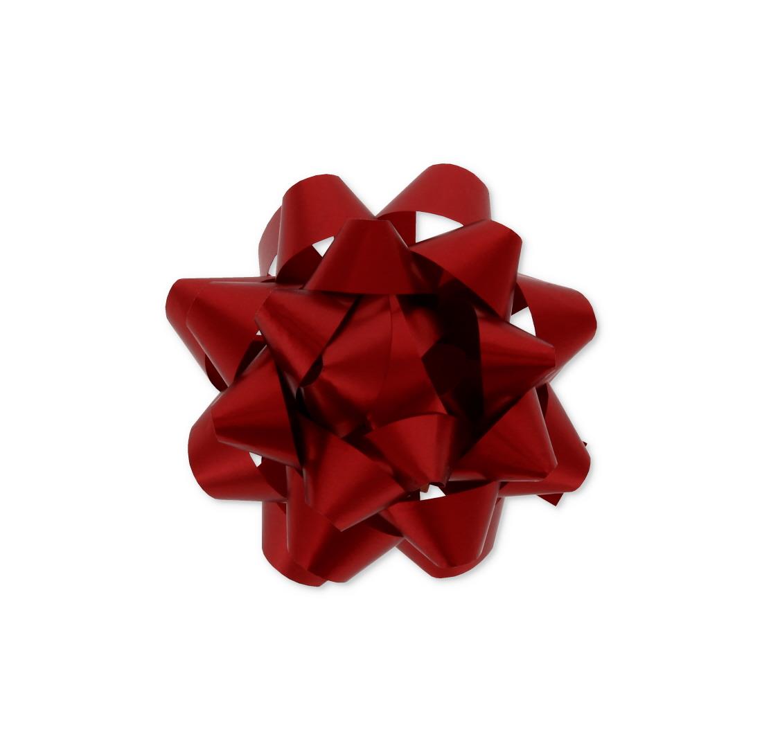 RED MATT SHINE GIFT BOW 6.3CM