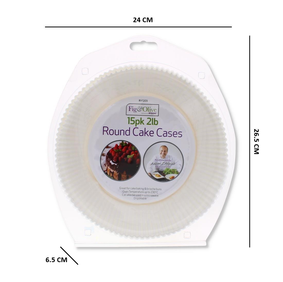 15 PK 2LB ROUND CAKE CASES