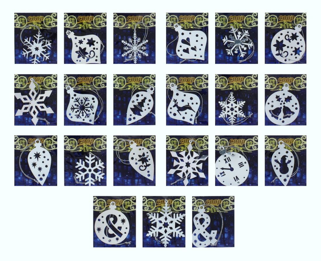 ASSORTED SHINY METAL HANGING DECORATION