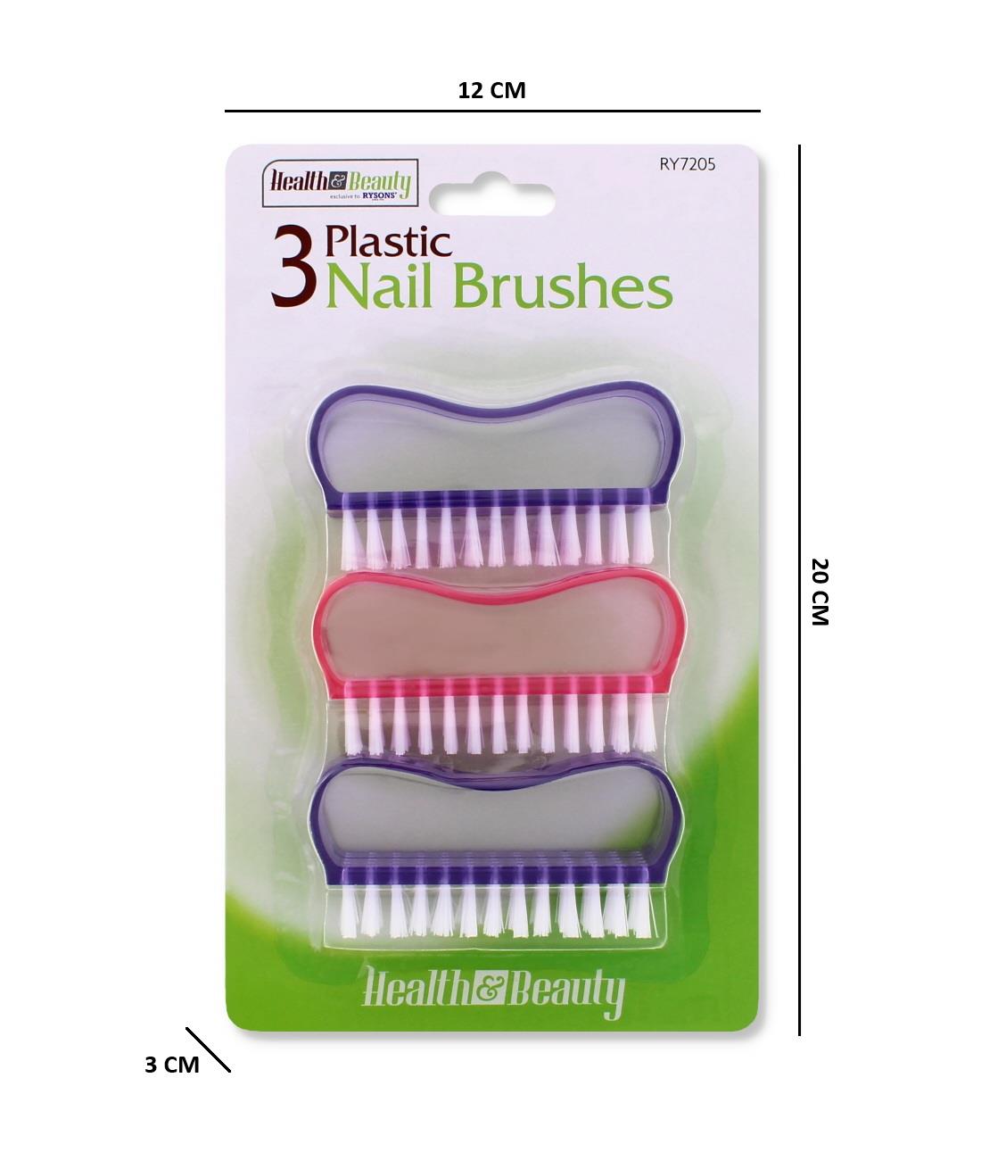 3PC PLASTIC NAIL BRUSHES