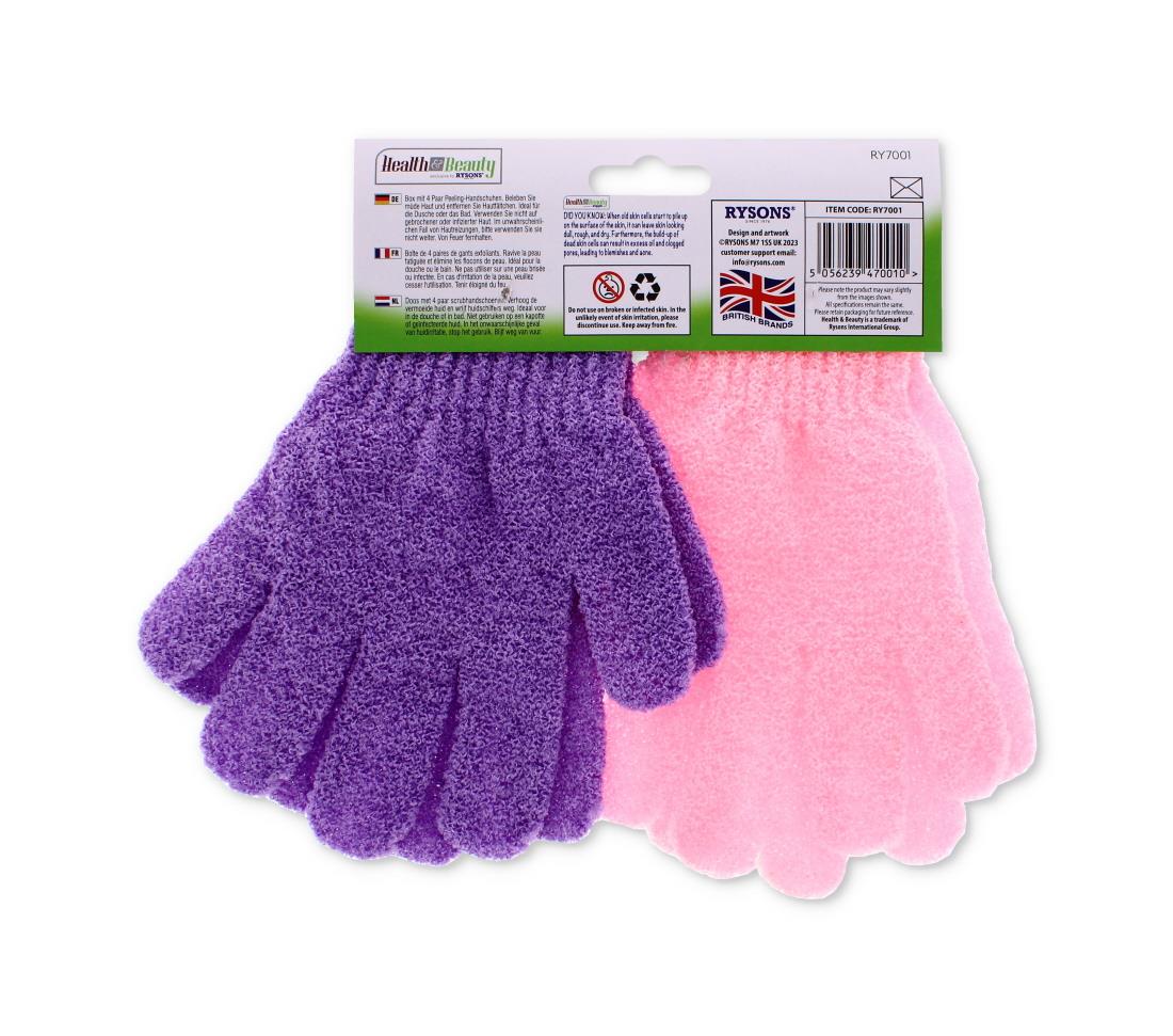 2 PAIR EXFOLIATING GLOVES