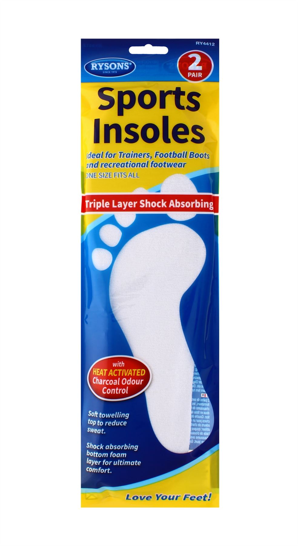 2 PAIRS OF SPORT INSOLES
