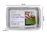 3 FAMILY SIZE  FOIL CAKE TRAYS