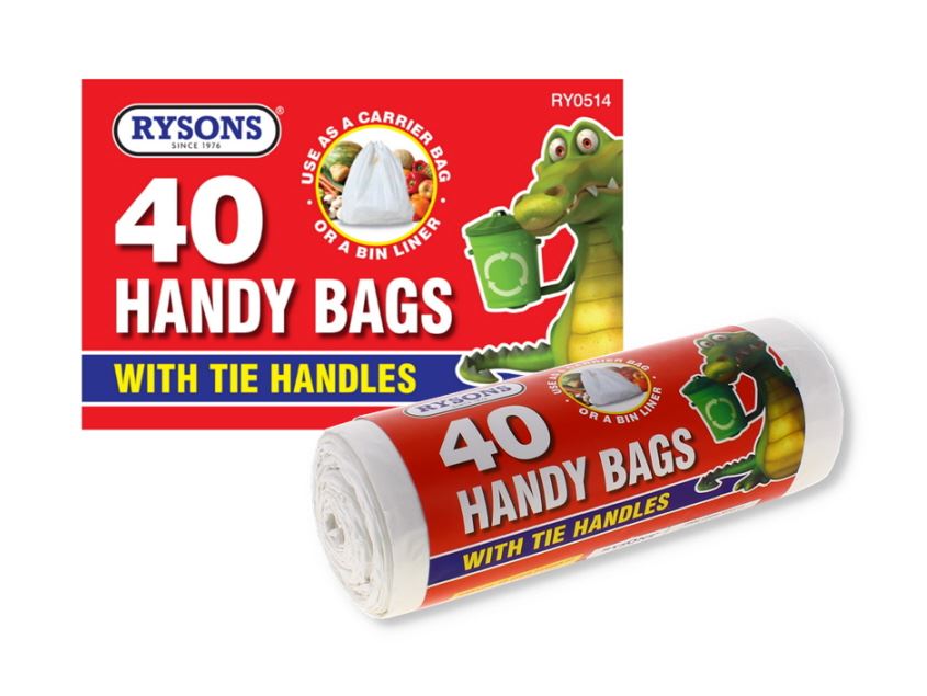 RYSONS 40 HANDY BAGS ROLL W/TIE HANDLES