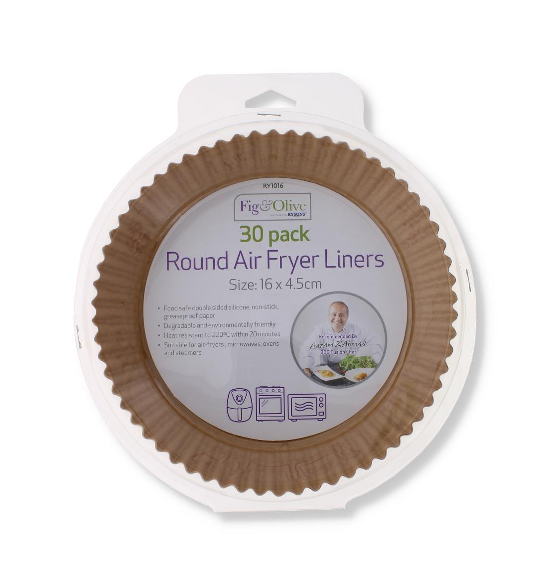 30 PK ROUND AIR FRYER LINERS 16 x 4.5 cm
