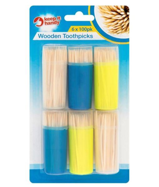 6PK X 100 DOUBLE SIDED POINT TOOTHPICKS