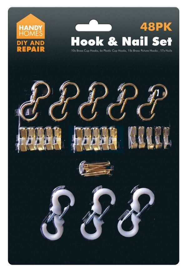 48PK HANDY HOMES HOOK & NAIL SET