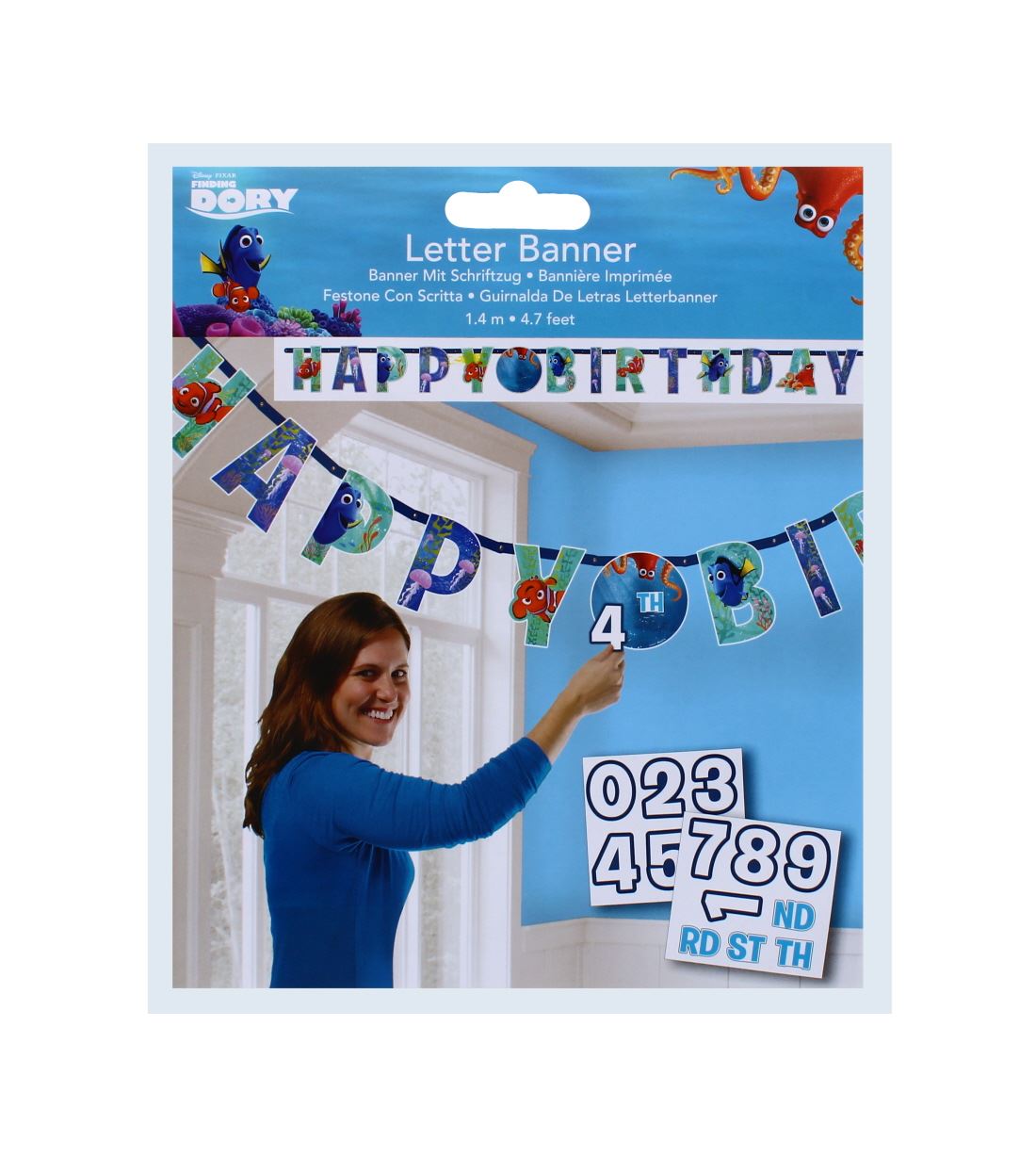 DORY BIRTHDAY BANNER NUMBER STICKER