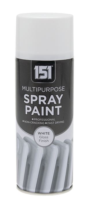 400ML SPRAY PAINT W/ GLOSS FINISH - WHITE
