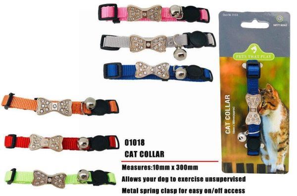 PET BUDDIES BOW CAT COLLAR APPROX. 30CM X 1CM