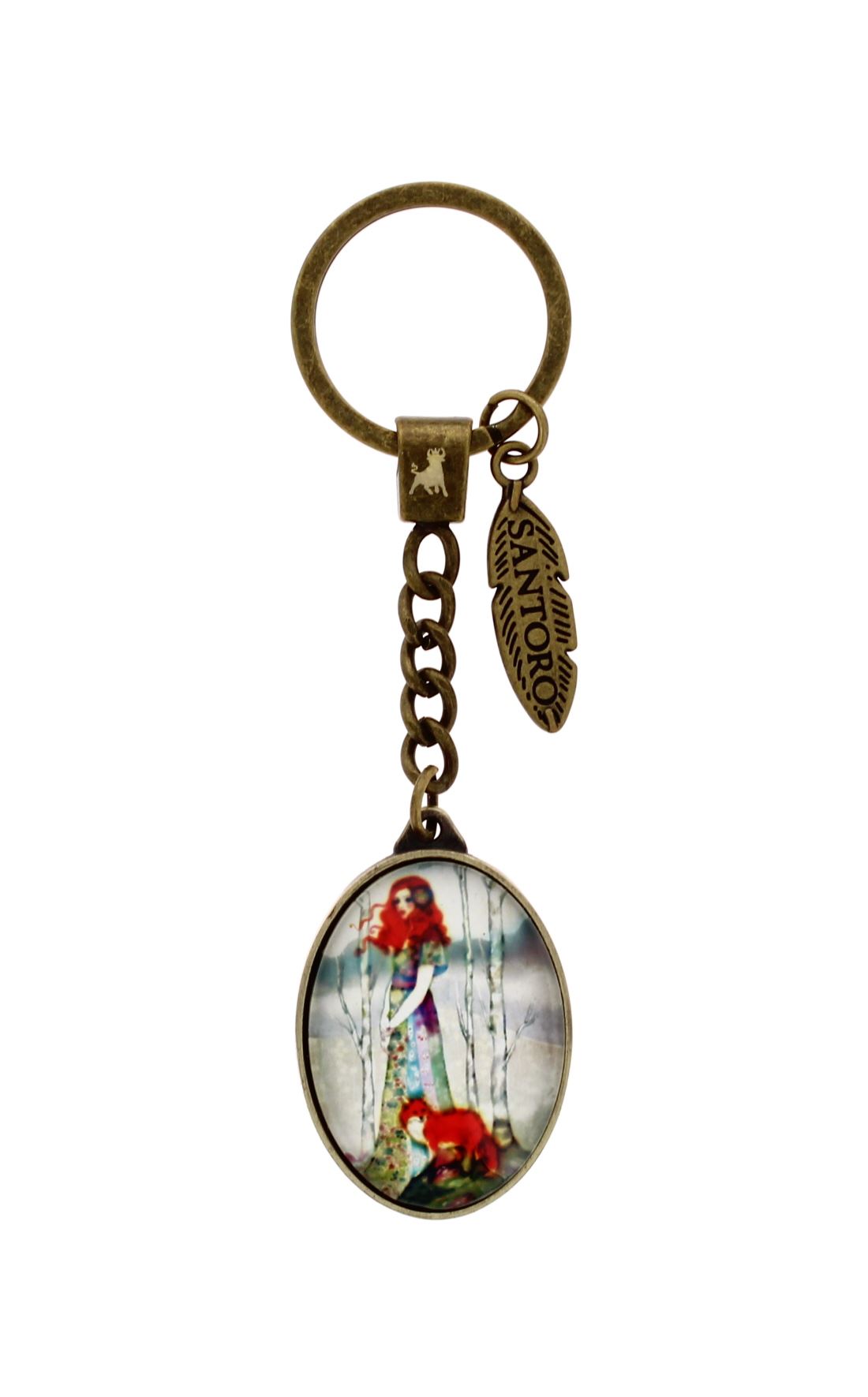 SANTORO OVAL METAL & GLASS PRINCESS & OWL
