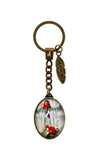 SANTORO OVAL METAL & GLASS PRINCESS & OWL