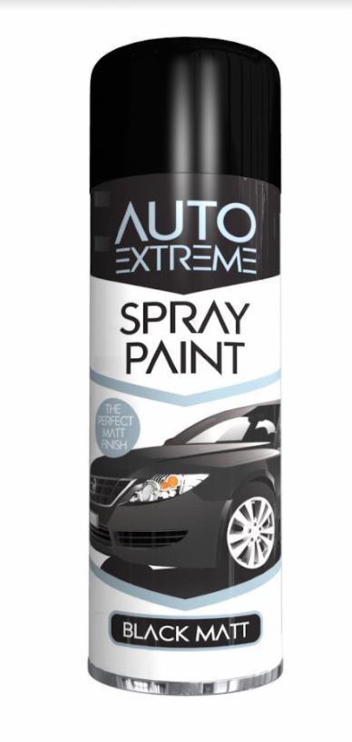 250ML AUTO EXTREME SPRAY PAINT BLACK MATT